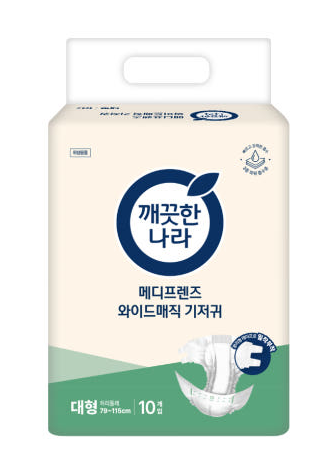 깨끗한나라 메디프렌즈 겉기저귀 와이드매직 대형 10개입X10팩 100매