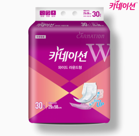 카네이션 속기저귀 와이드 라운드형 30매X8팩 240매